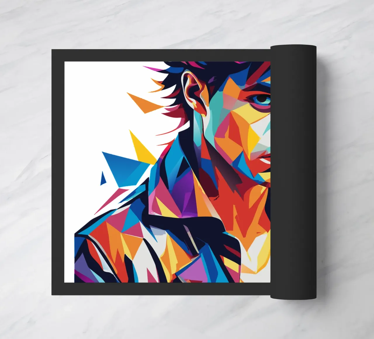 Justin Bieber Portrait in WPAP Pop Art Fußmatte von vectorartnesia