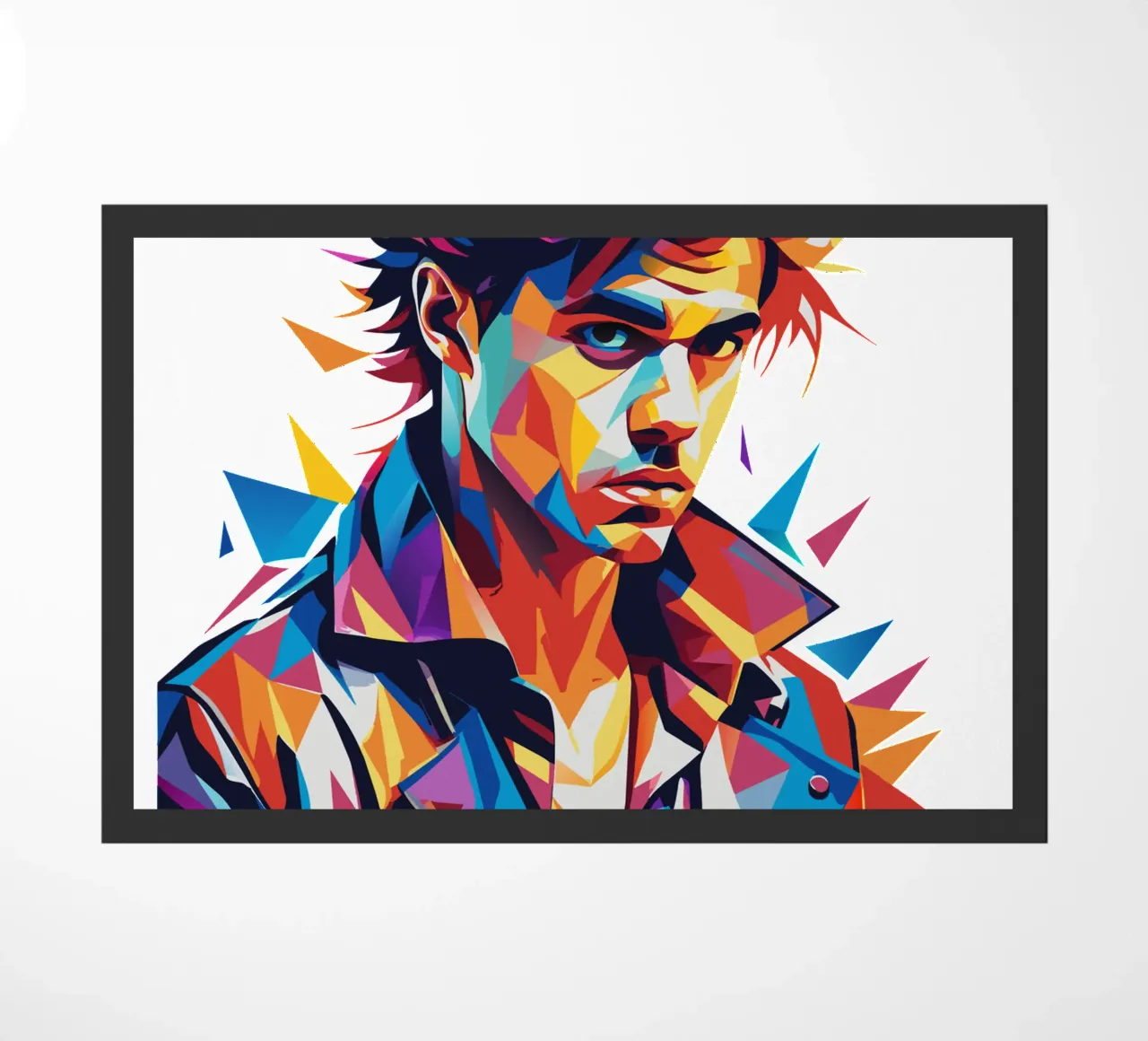 Justin Bieber Portrait in WPAP Pop Art Fußmatte von vectorartnesia