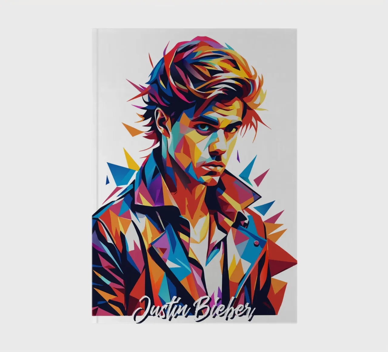 Justin Bieber Portrait in WPAP Pop Art carnet de notes de vectorartnesia