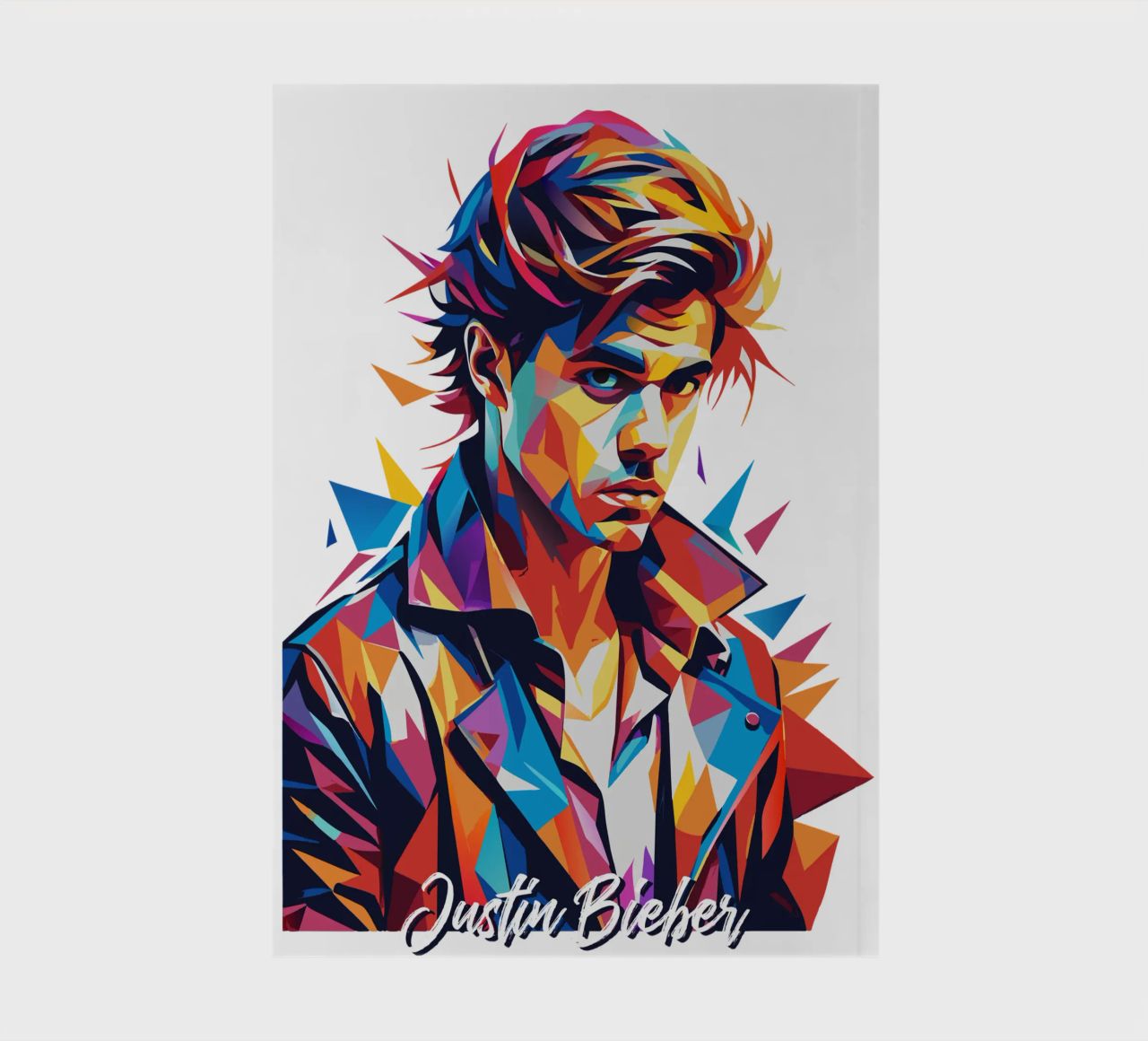 Justin Bieber Portrait in WPAP Pop Art notebook by vectorartnesia