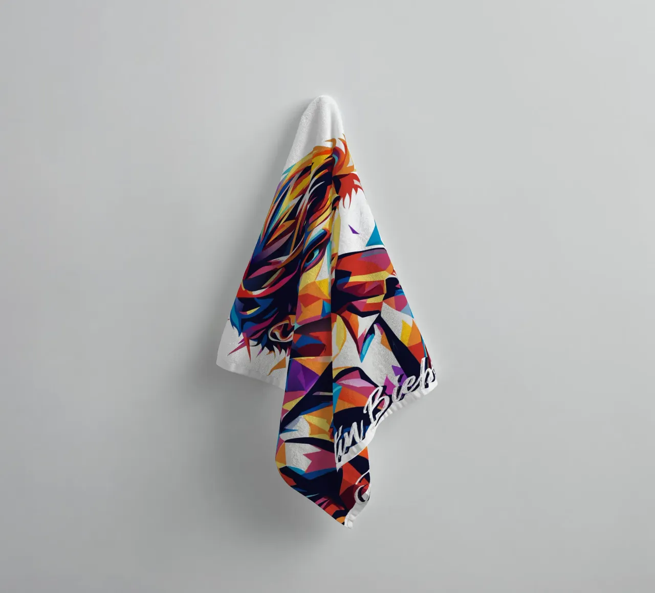 Justin Bieber Portrait in WPAP Pop Art asciugamano da bagno da vectorartnesia