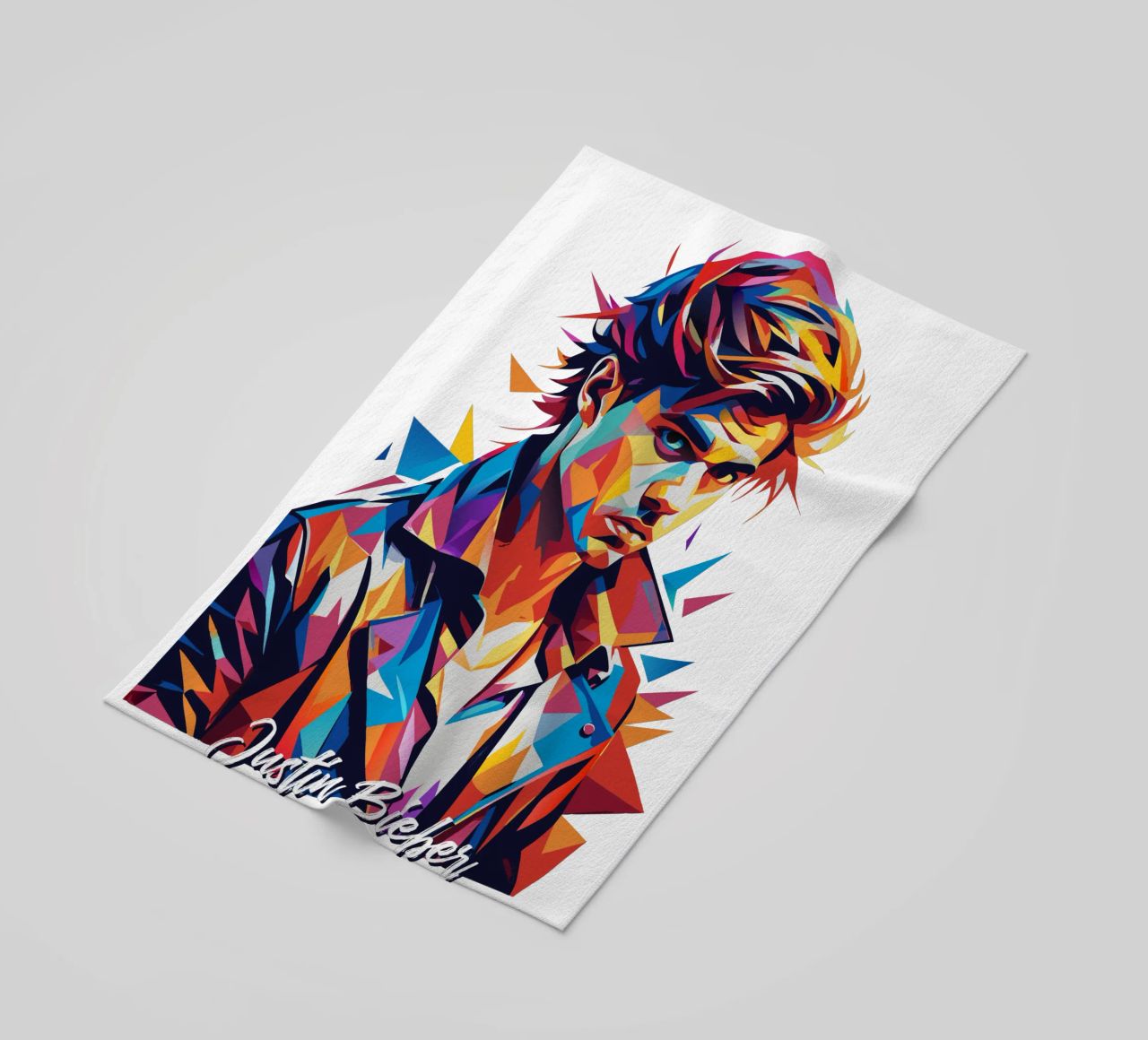 Justin Bieber Portrait in WPAP Pop Art telo mare da vectorartnesia