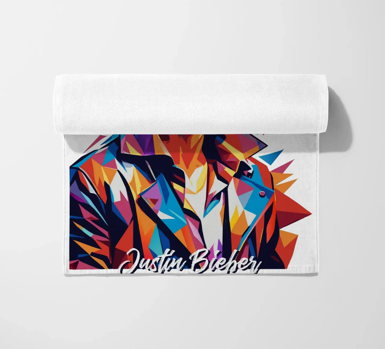 Justin Bieber Portrait in WPAP Pop Art telo mare da vectorartnesia