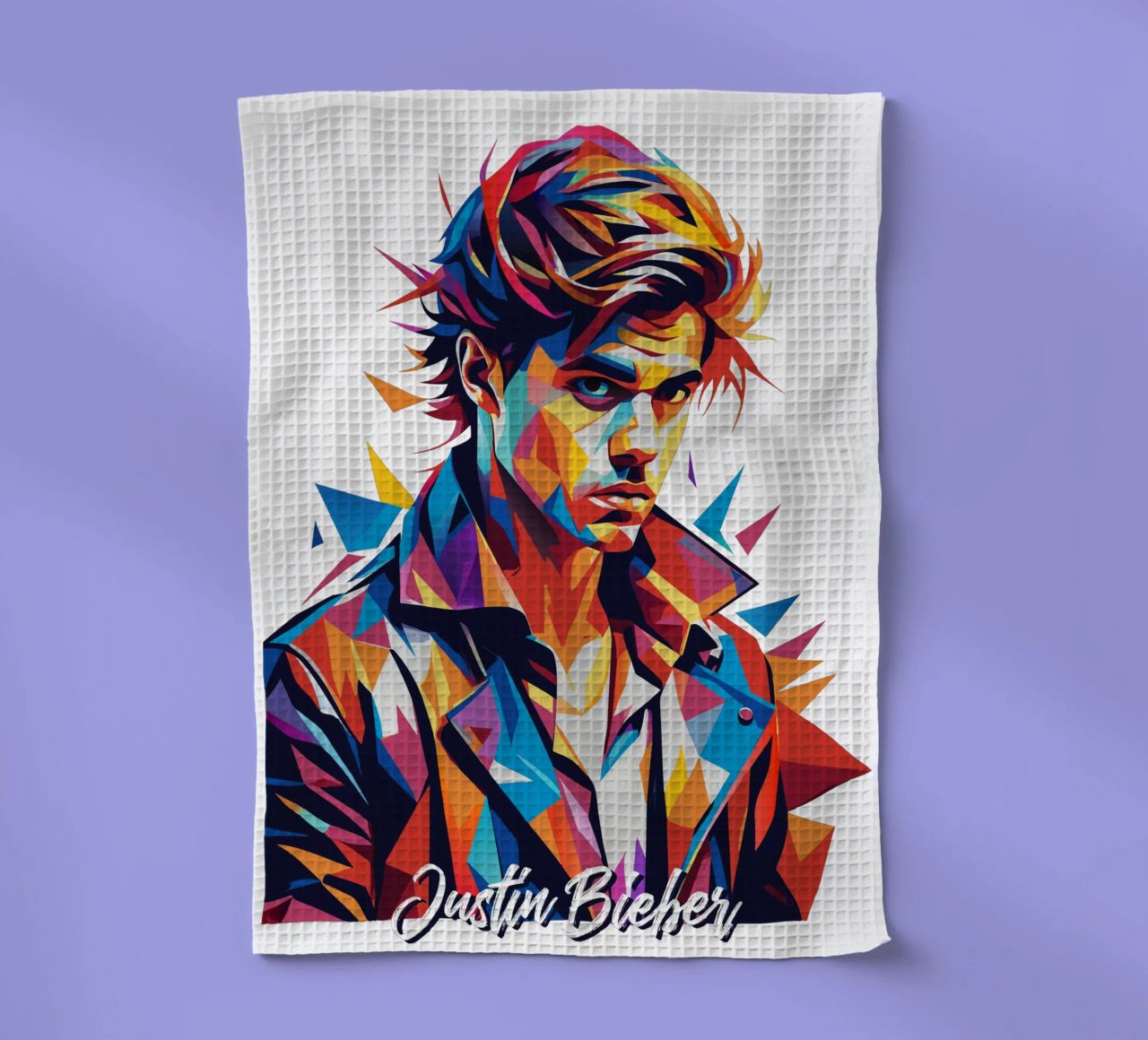 Justin Bieber Portrait in WPAP Pop Art canovaccio da cucina da vectorartnesia