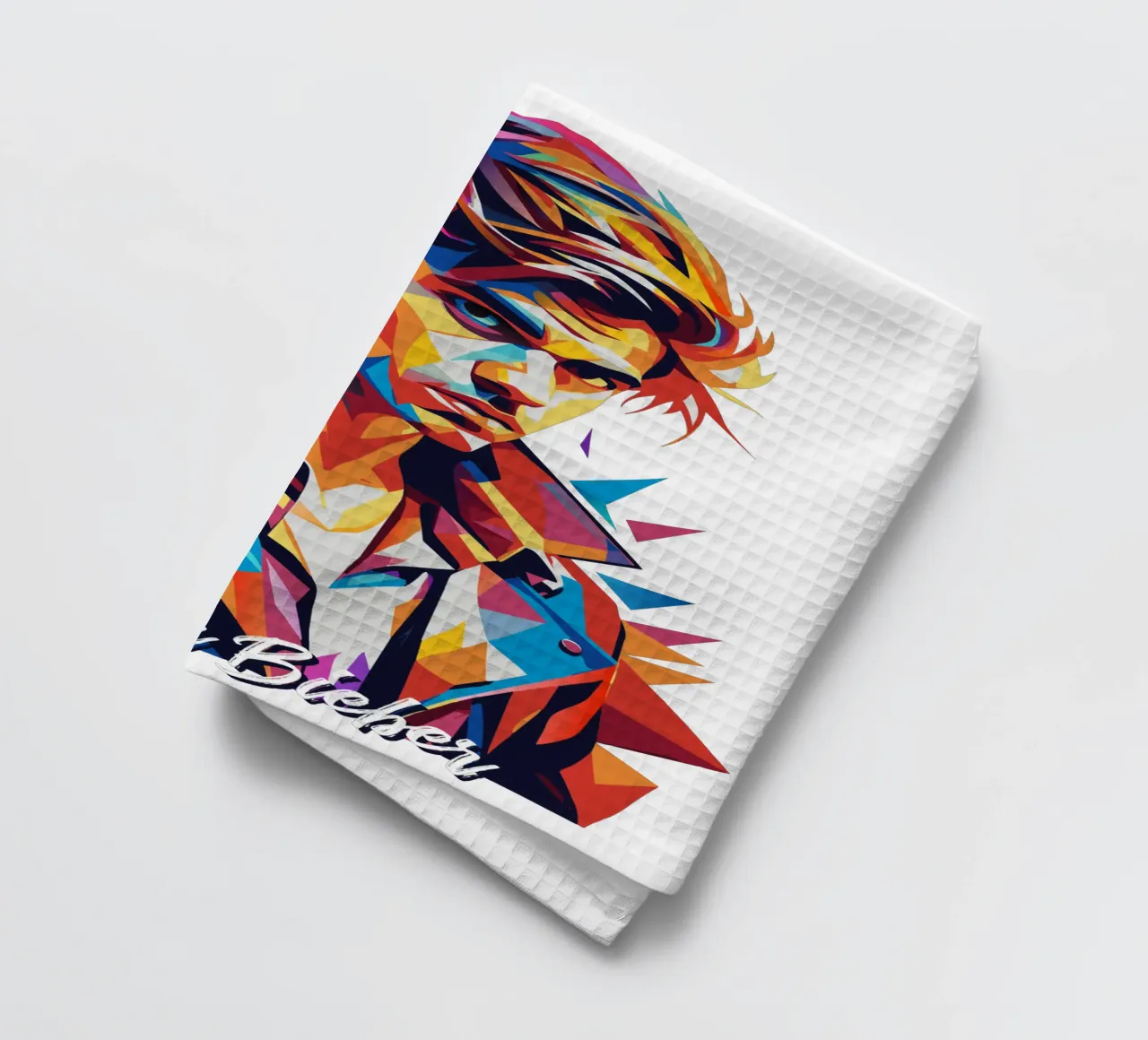 Justin Bieber Portrait in WPAP Pop Art torchon de vectorartnesia