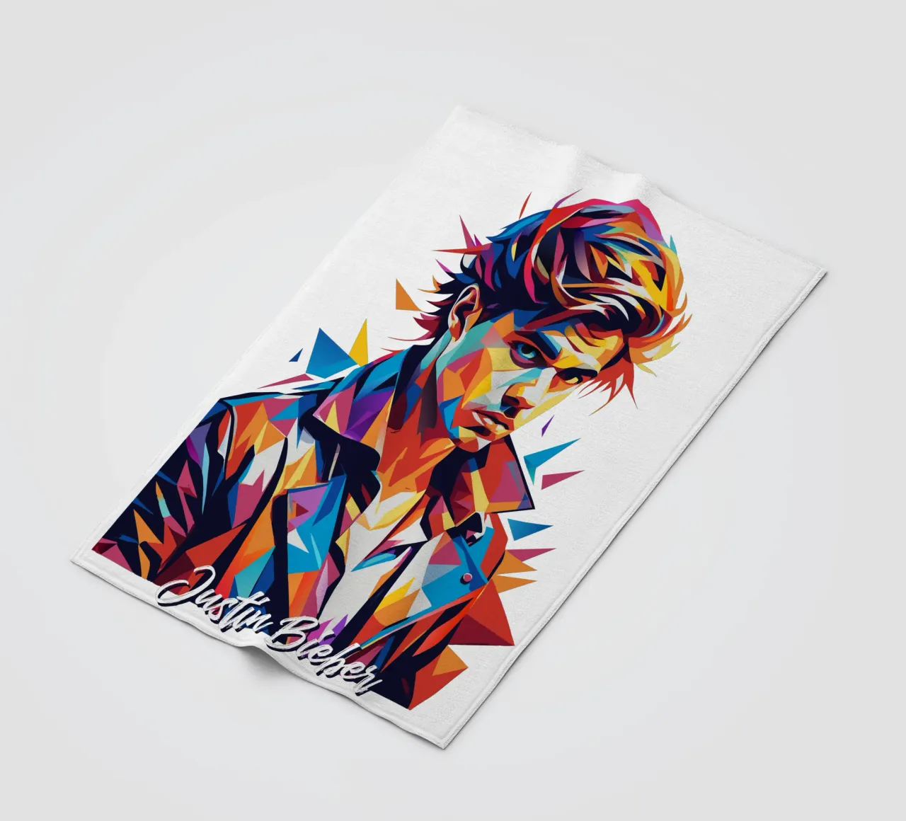 Justin Bieber Portrait in WPAP Pop Art coperta in pile da vectorartnesia