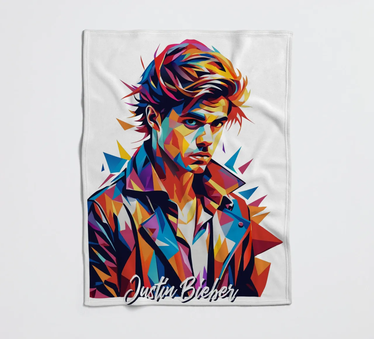 Justin Bieber Portrait in WPAP Pop Art coperta in pile da vectorartnesia