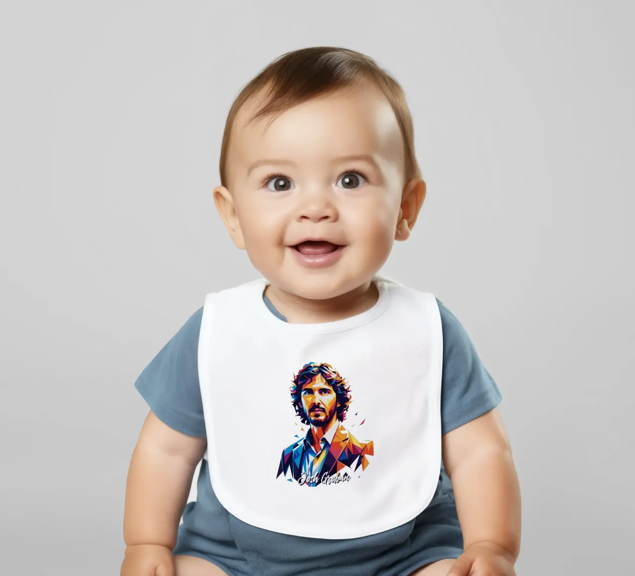 Josh Groban Portrait in WPAP Pop Art Babylätzchen von vectorartnesia