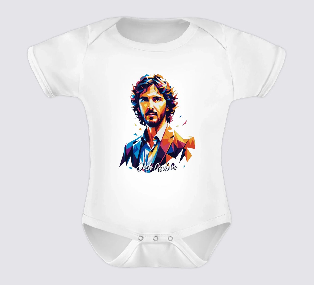 Josh Groban Portrait in WPAP Pop Art body neonato maniche corte da vectorartnesia