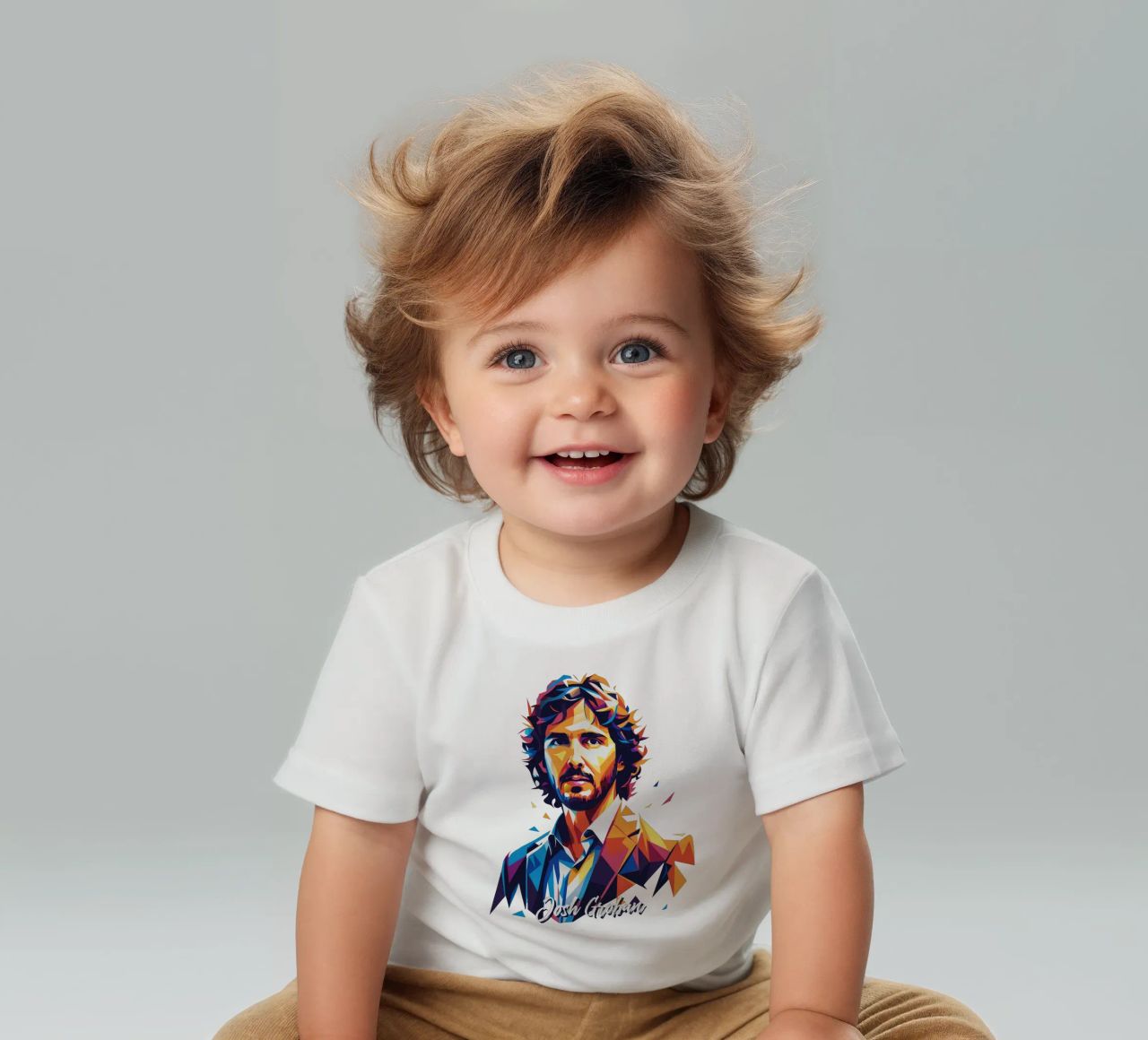 Josh Groban Portrait in WPAP Pop Art maglietta neonato da vectorartnesia