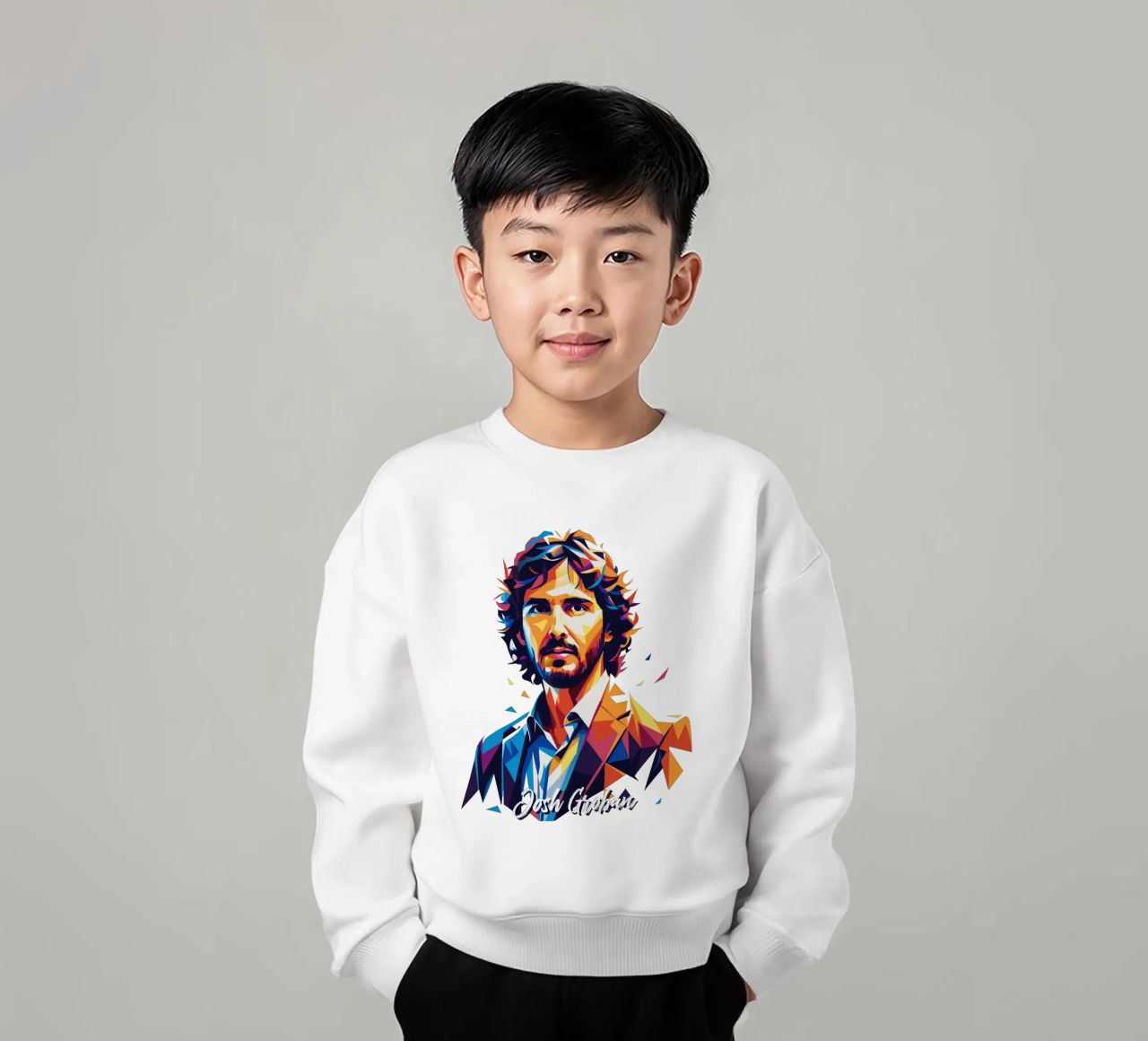 Josh Groban Portrait in WPAP Pop Art felpa bambino da vectorartnesia