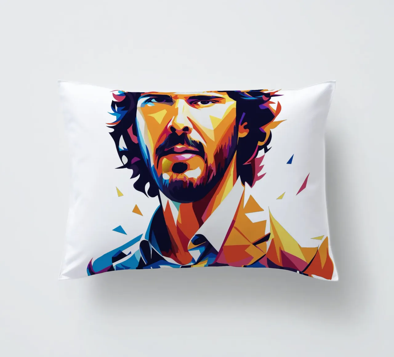 Josh Groban Portrait in WPAP Pop Art cuscino da vectorartnesia