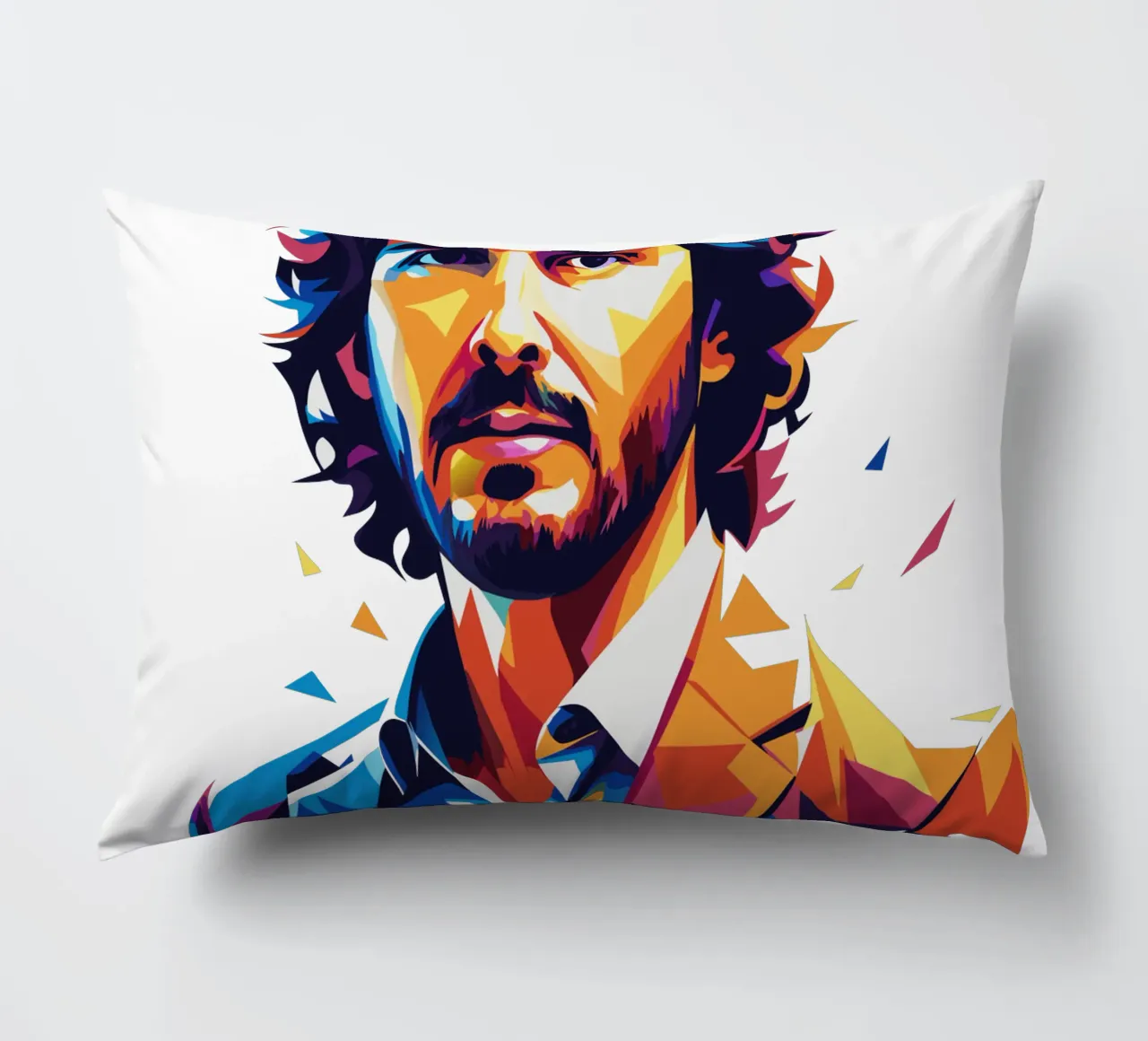Josh Groban Portrait in WPAP Pop Art cuscino da vectorartnesia