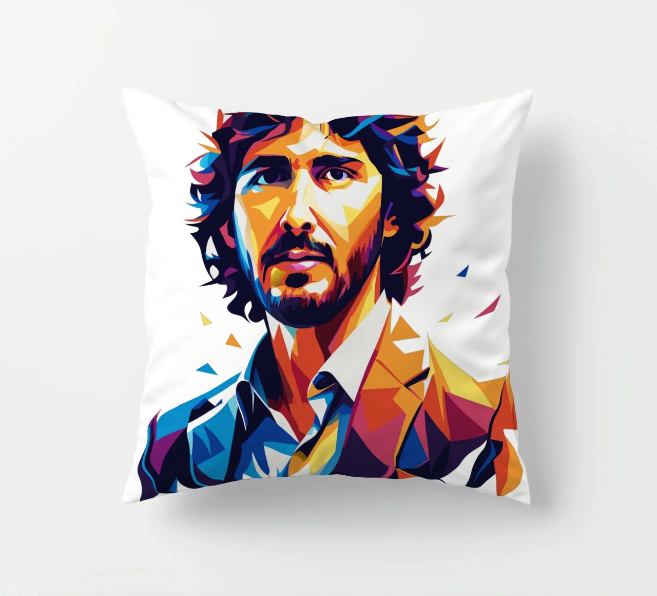 Josh Groban Portrait in WPAP Pop Art cuscino da vectorartnesia