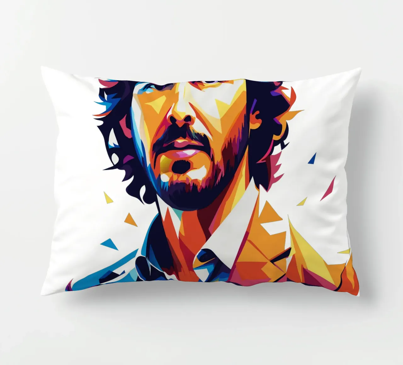 Josh Groban Portrait in WPAP Pop Art cuscino da vectorartnesia