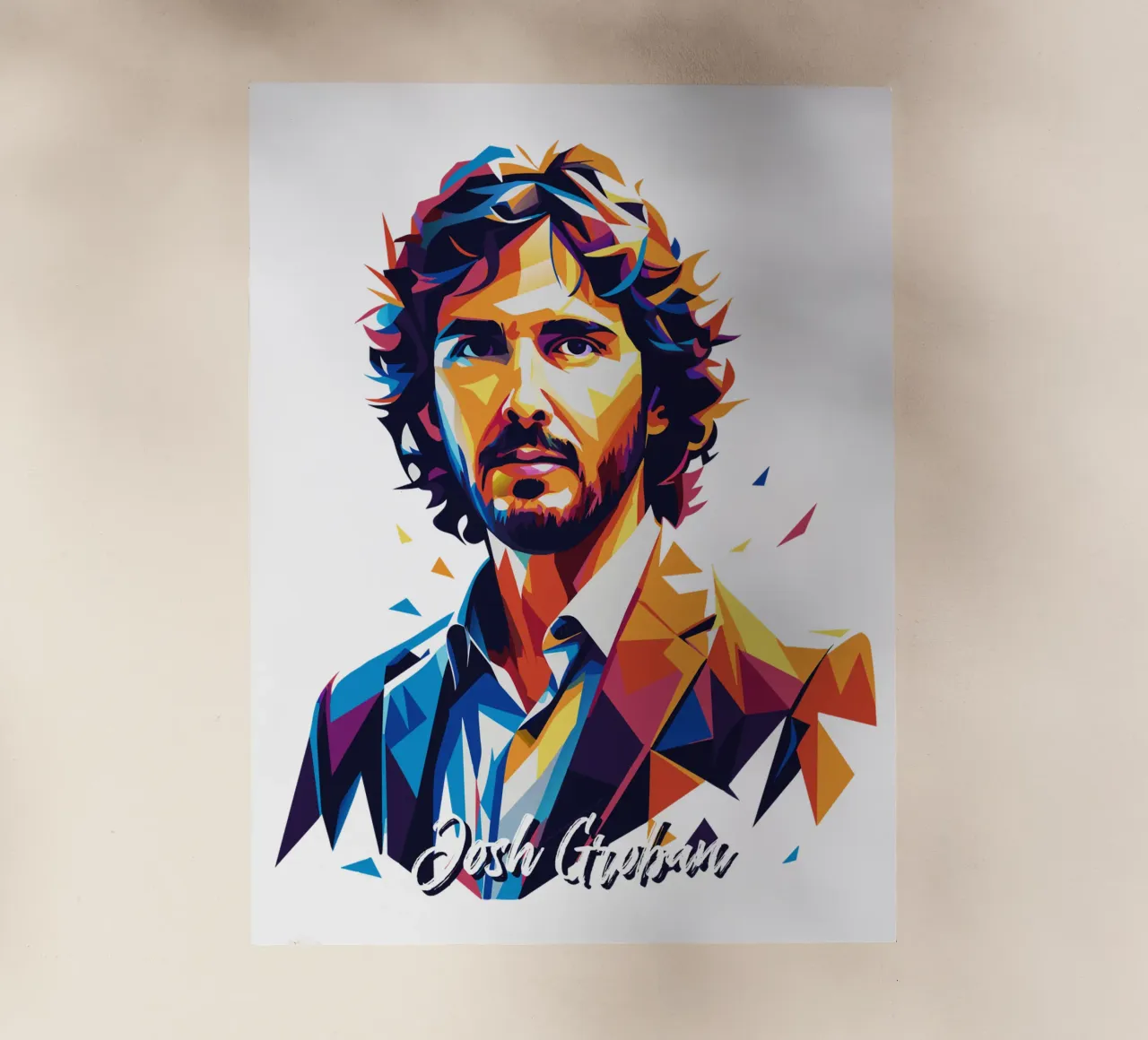 Josh Groban Portrait in WPAP Pop Art pellicola backlit da vectorartnesia