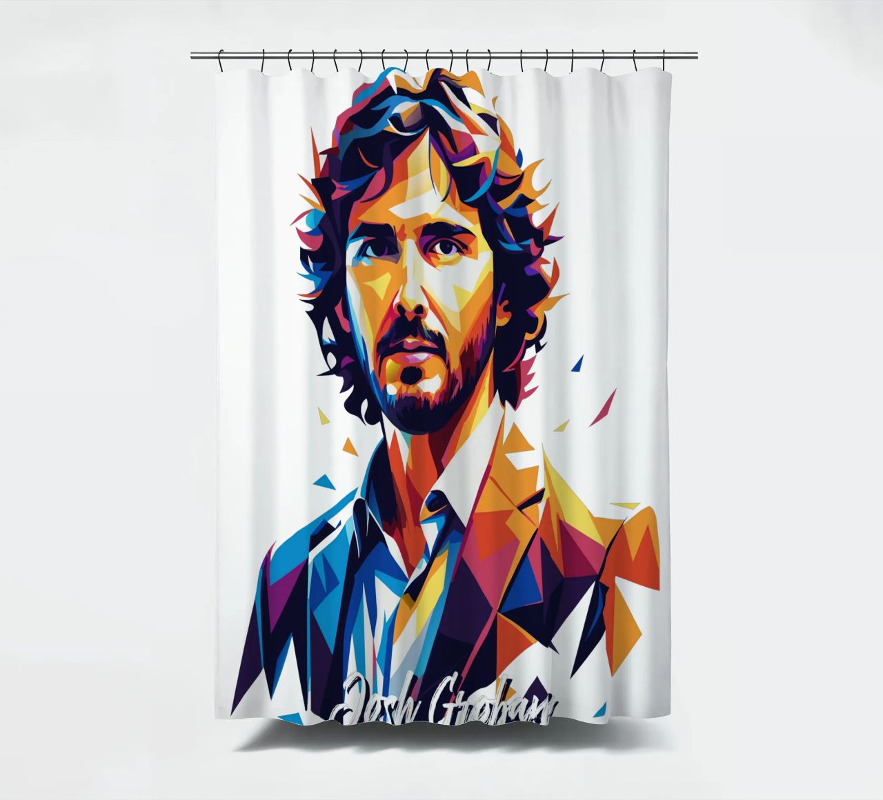 Josh Groban Portrait in WPAP Pop Art tenda da doccia da vectorartnesia