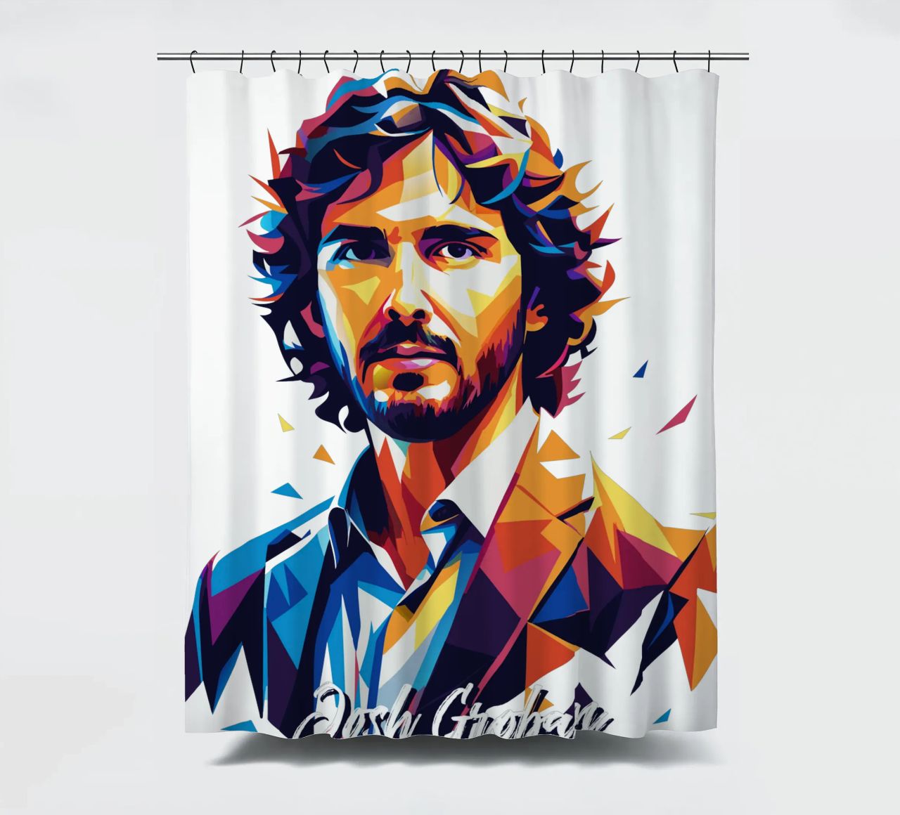 Josh Groban Portrait in WPAP Pop Art tenda da doccia da vectorartnesia