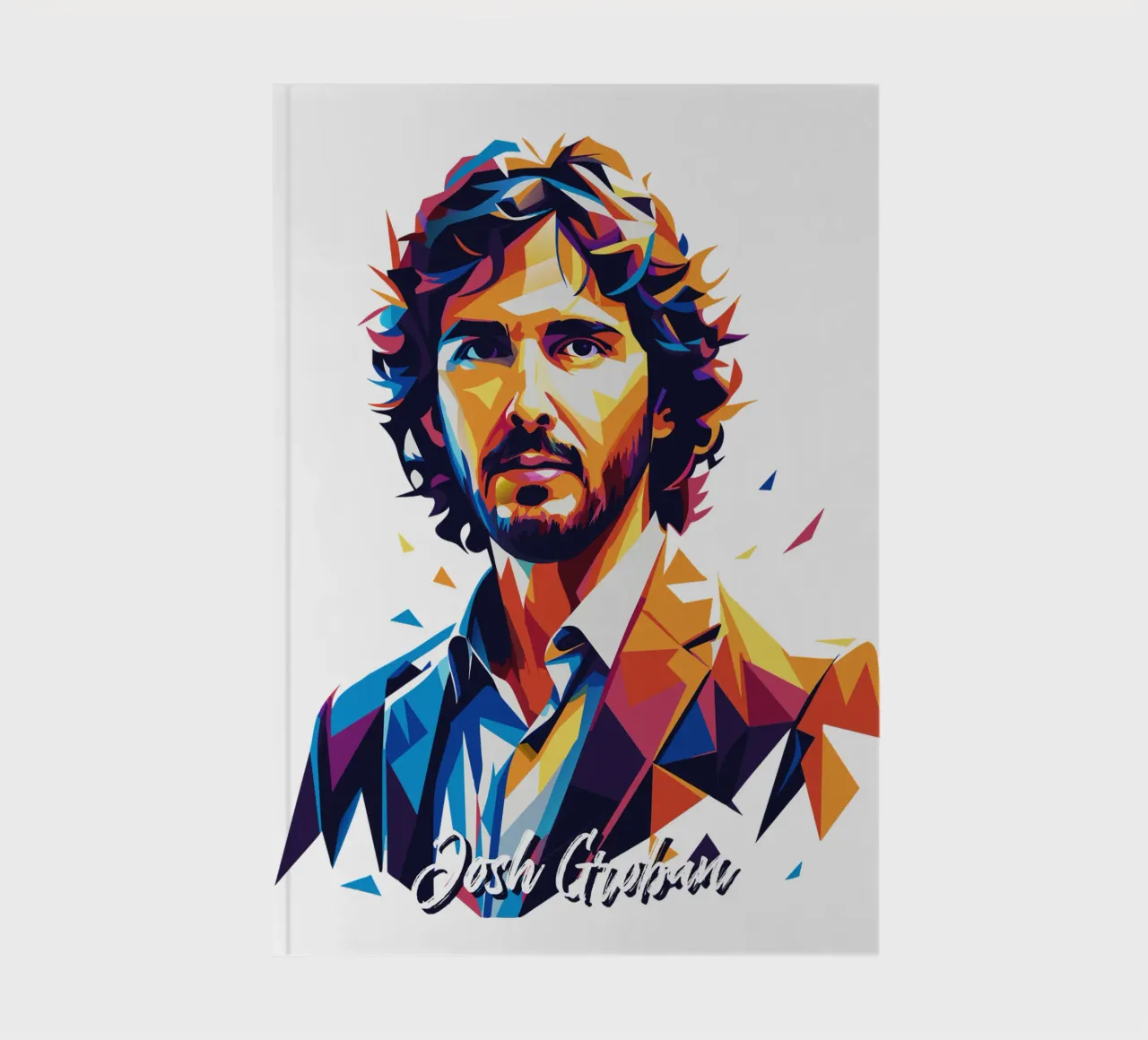 Josh Groban Portrait in WPAP Pop Art carnet de notes de vectorartnesia