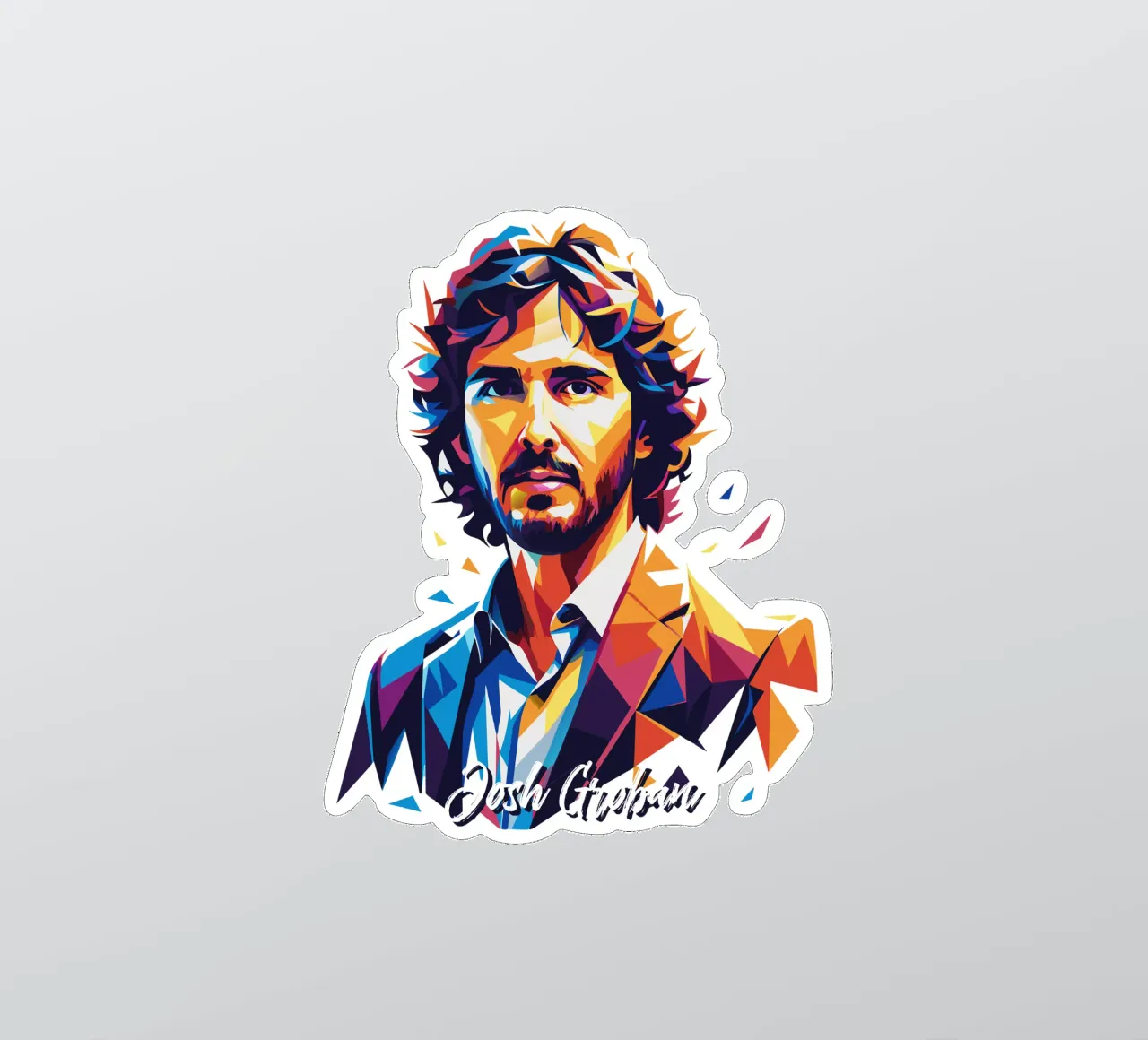 Josh Groban Portrait in WPAP Pop Art pegatina de vectorartnesia