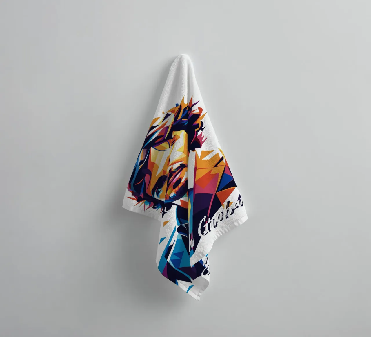 Josh Groban Portrait in WPAP Pop Art towel by vectorartnesia