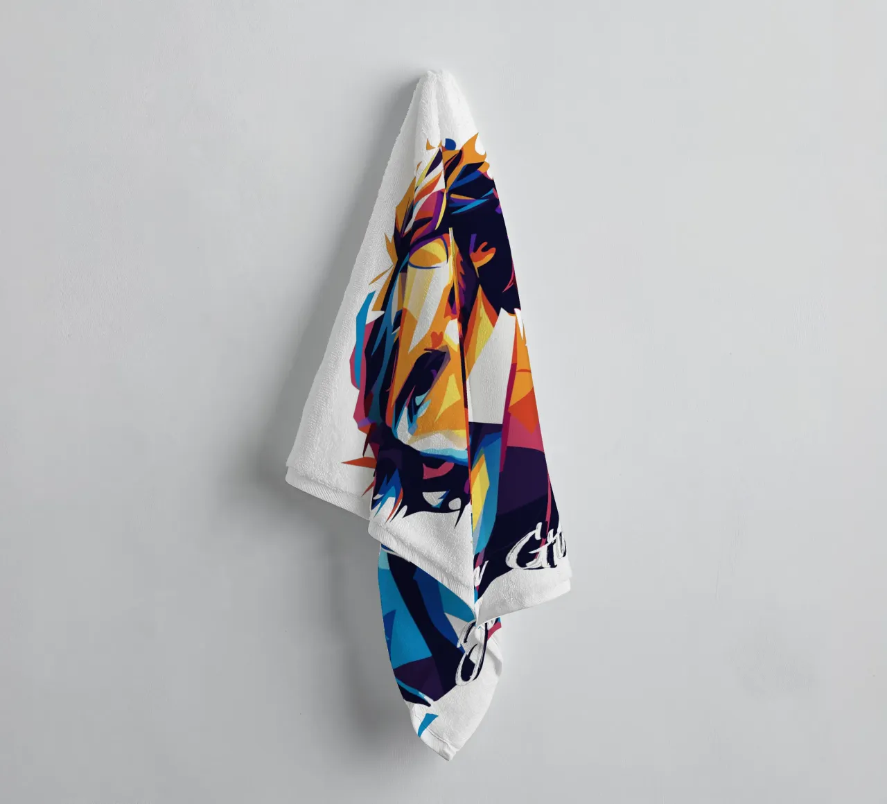 Josh Groban Portrait in WPAP Pop Art towel by vectorartnesia