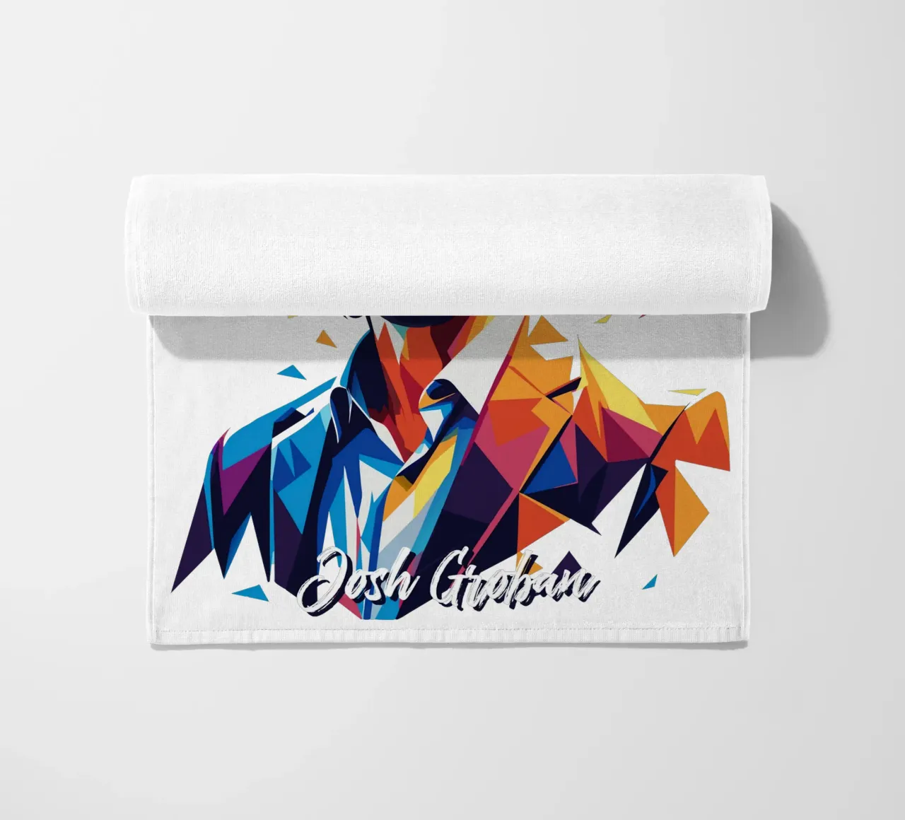 Josh Groban Portrait in WPAP Pop Art Strandtuch von vectorartnesia