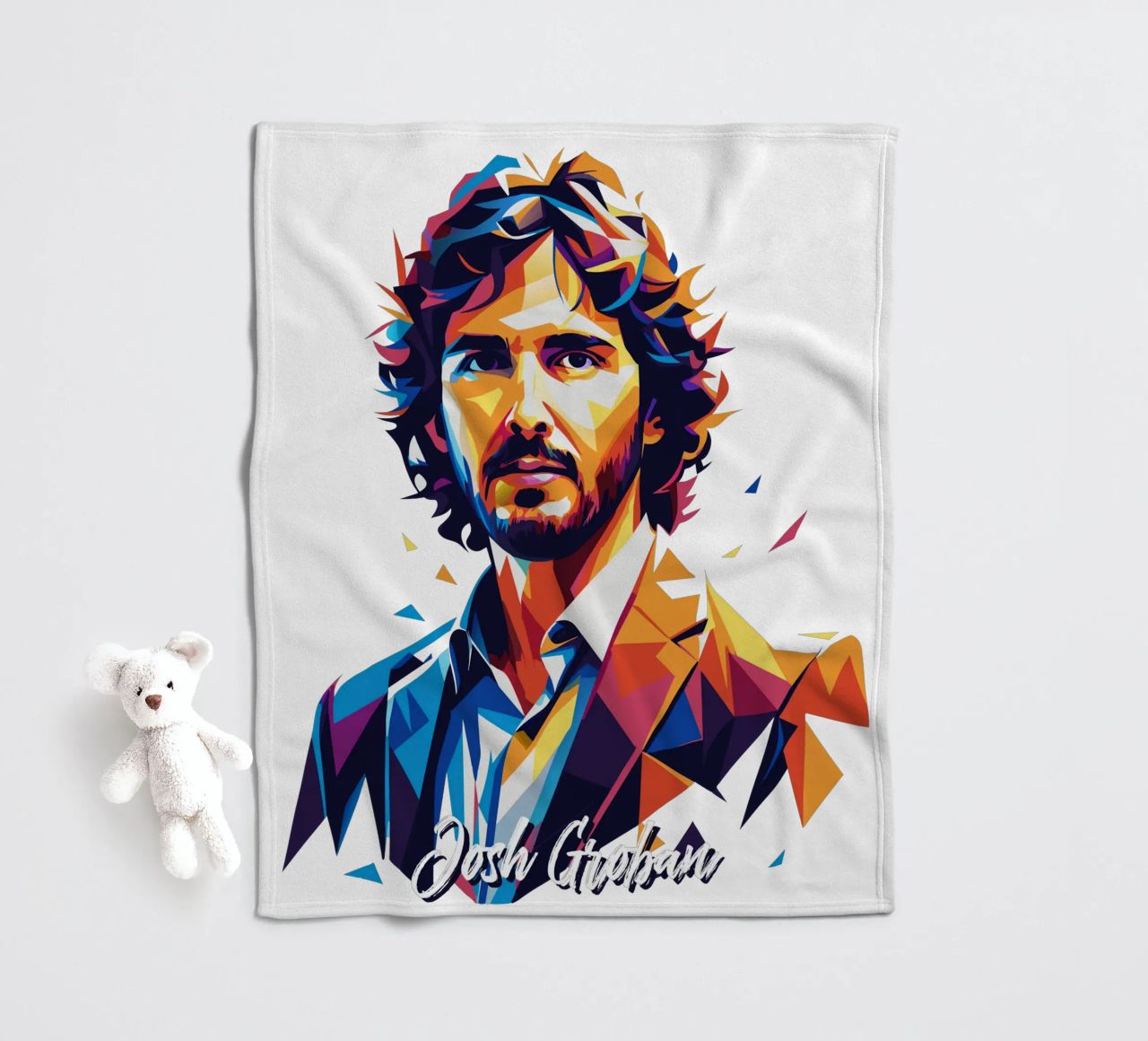 Josh Groban Portrait in WPAP Pop Art coperta in pile da vectorartnesia