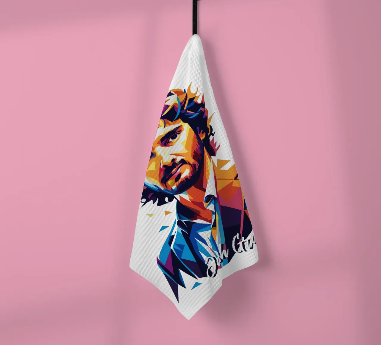 Josh Groban Portrait in WPAP Pop Art Geschirrtuch von vectorartnesia