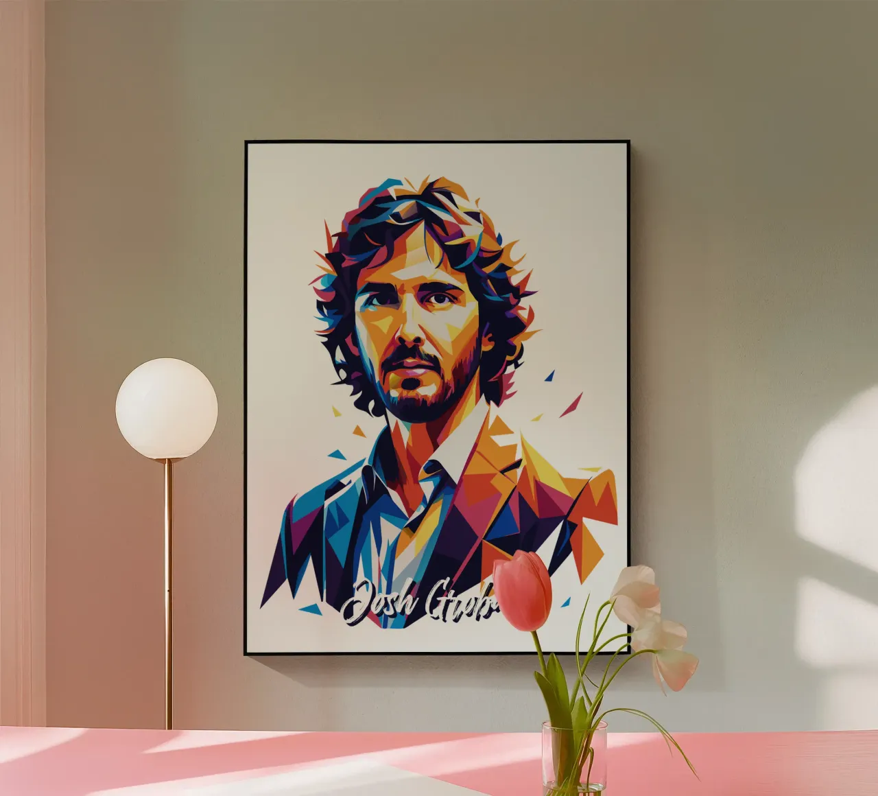 Josh Groban Portrait in WPAP Pop Art plexiglass da vectorartnesia
