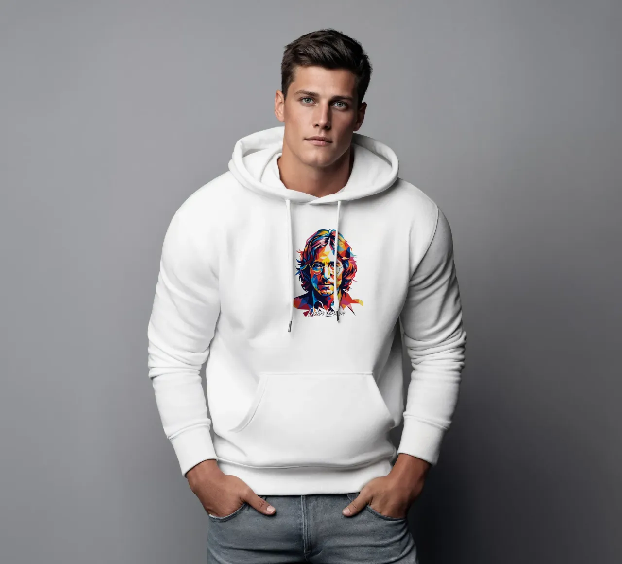 John Lennon #2 in WPAP Pop Art felpa con cappuccio da vectorartnesia