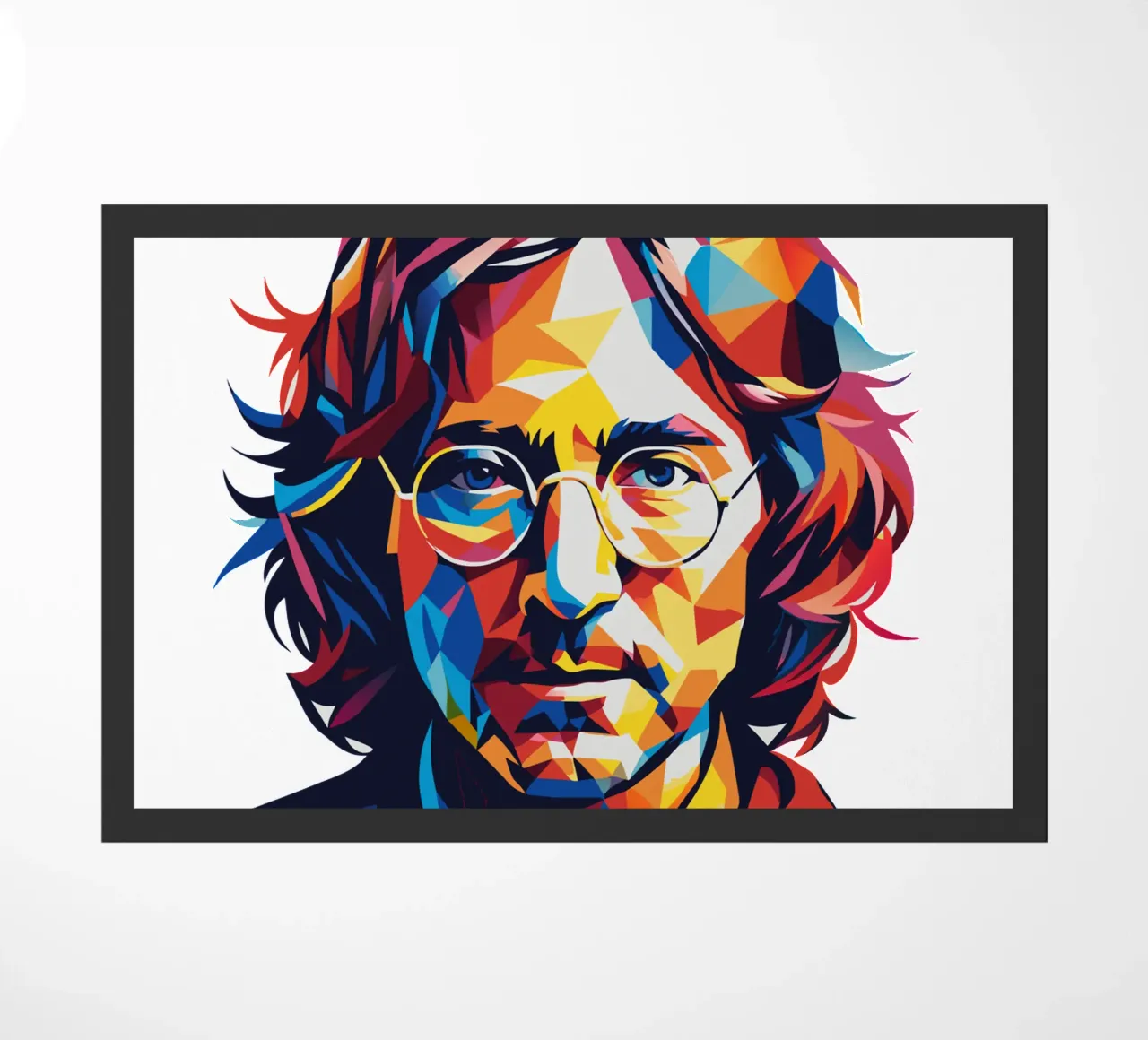 John Lennon #2 in WPAP Pop Art Fußmatte von vectorartnesia