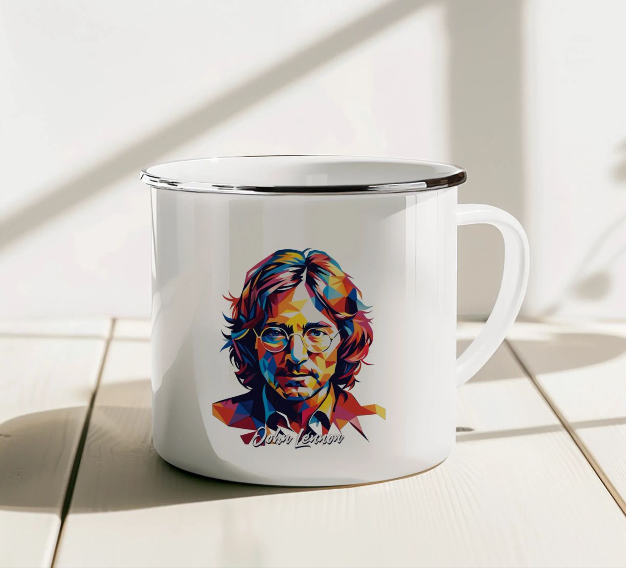 John Lennon #2 in WPAP Pop Art tazza in smalto da vectorartnesia
