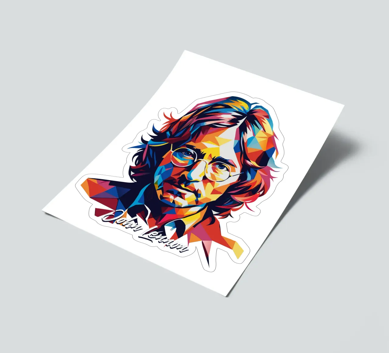 John Lennon #2 in WPAP Pop Art Stickerbogen von vectorartnesia