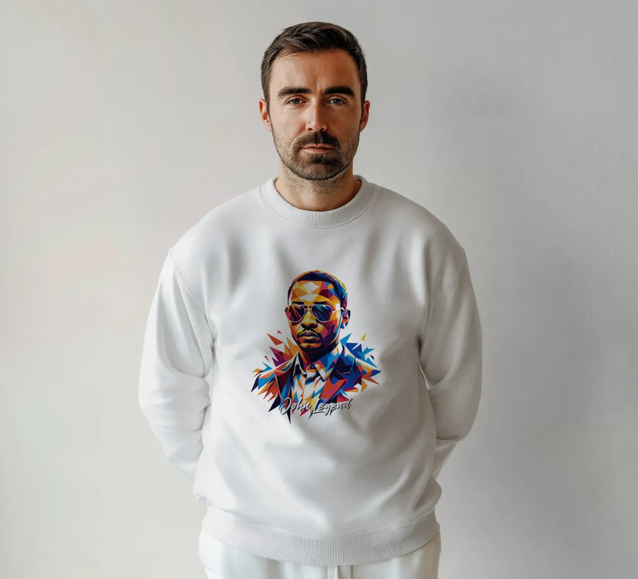 John Legend Portrait in WPAP Pop Art felpa da vectorartnesia