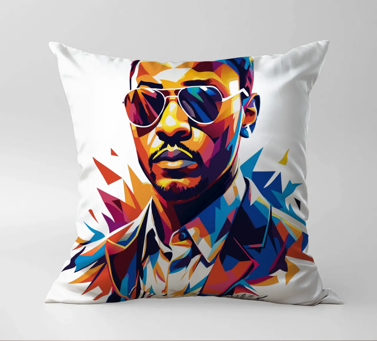 John Legend Portrait in WPAP Pop Art cuscino da vectorartnesia