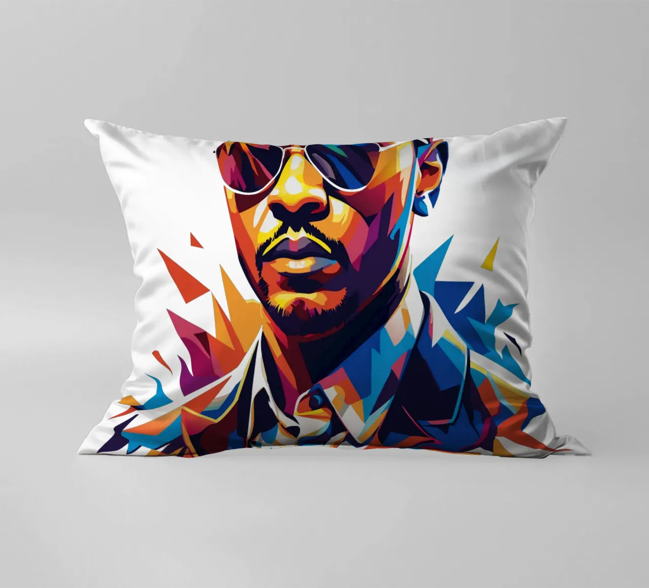 John Legend Portrait in WPAP Pop Art cuscino da vectorartnesia