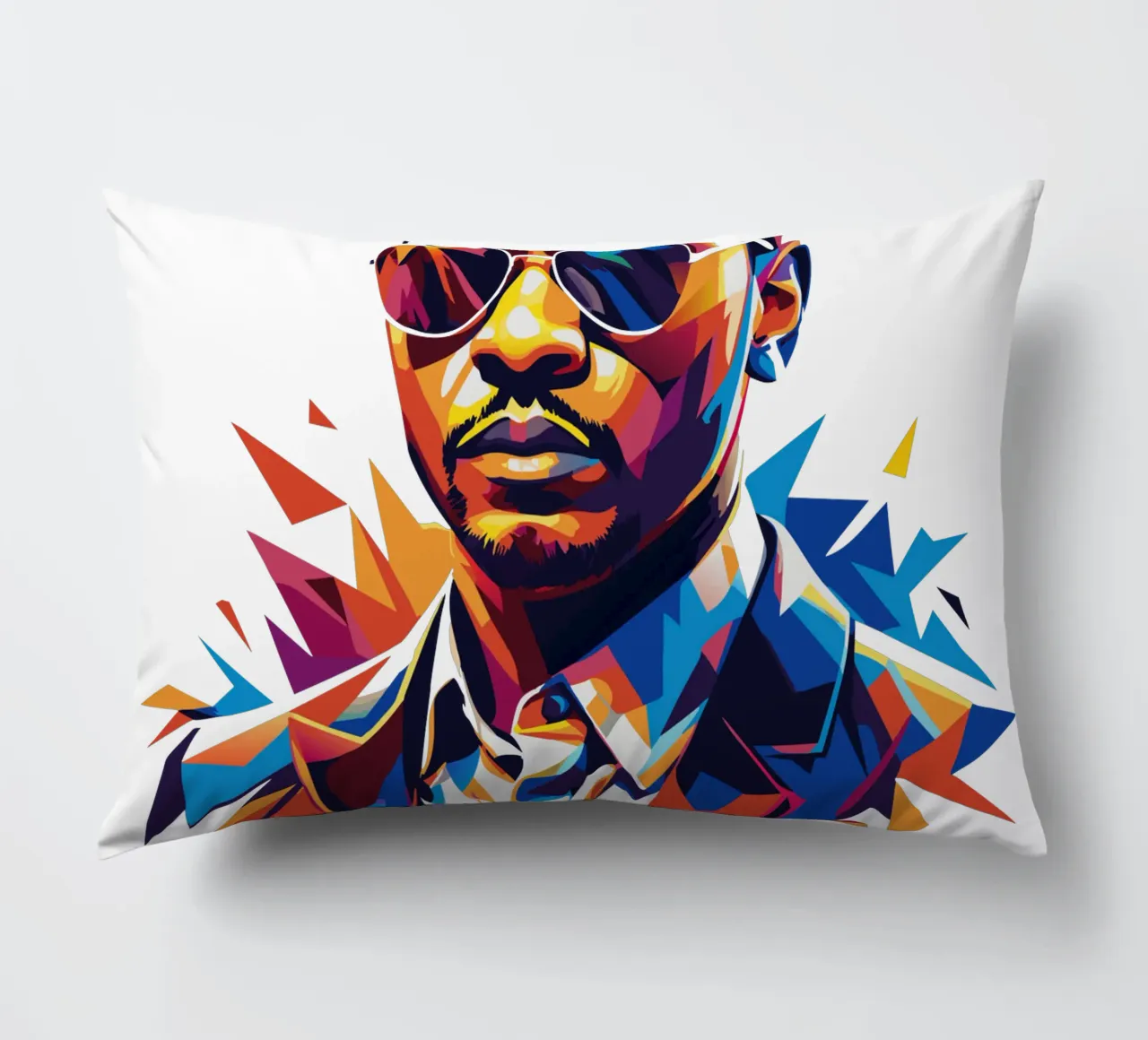 John Legend Portrait in WPAP Pop Art cuscino da vectorartnesia