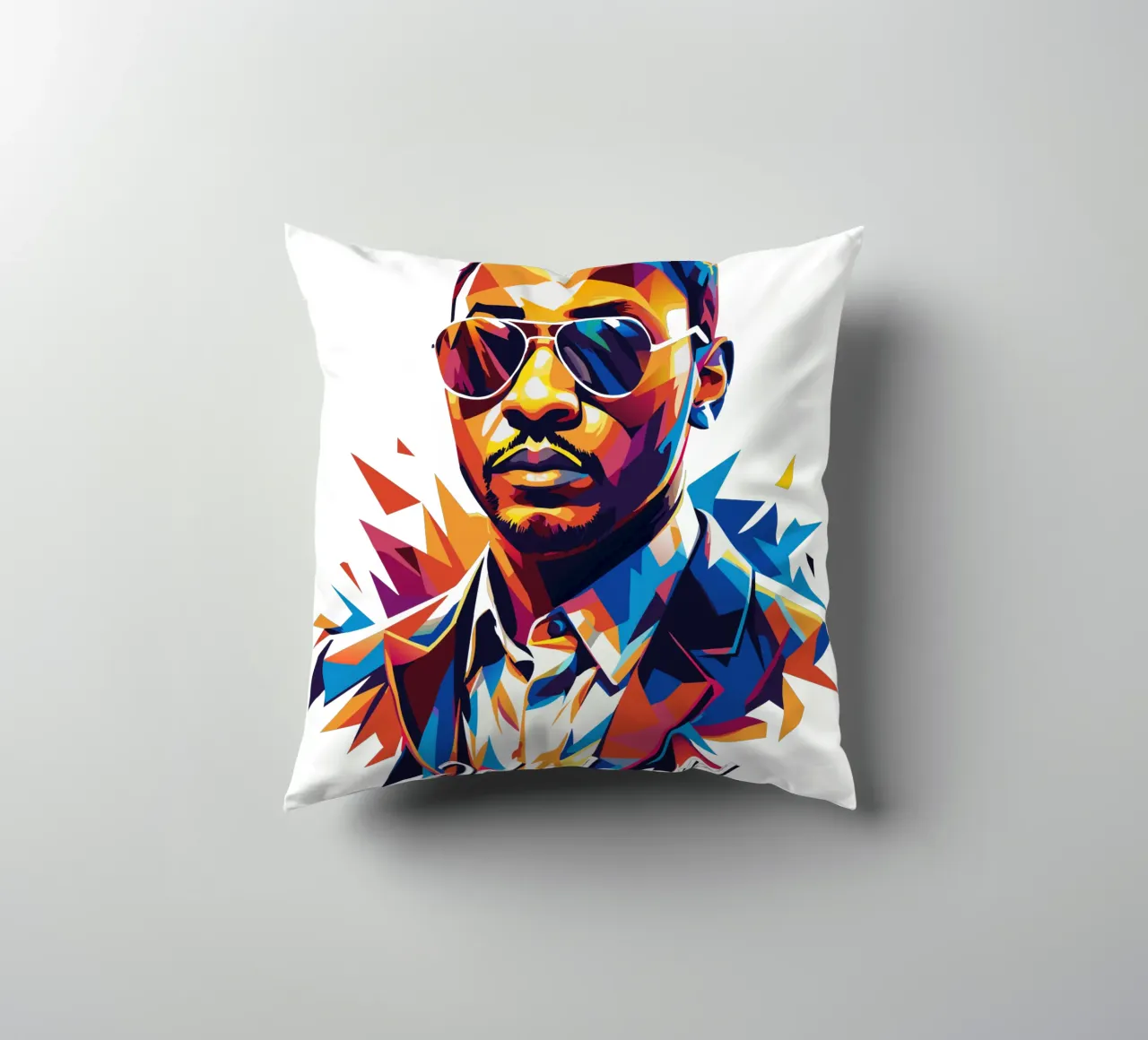 John Legend Portrait in WPAP Pop Art cuscino da vectorartnesia
