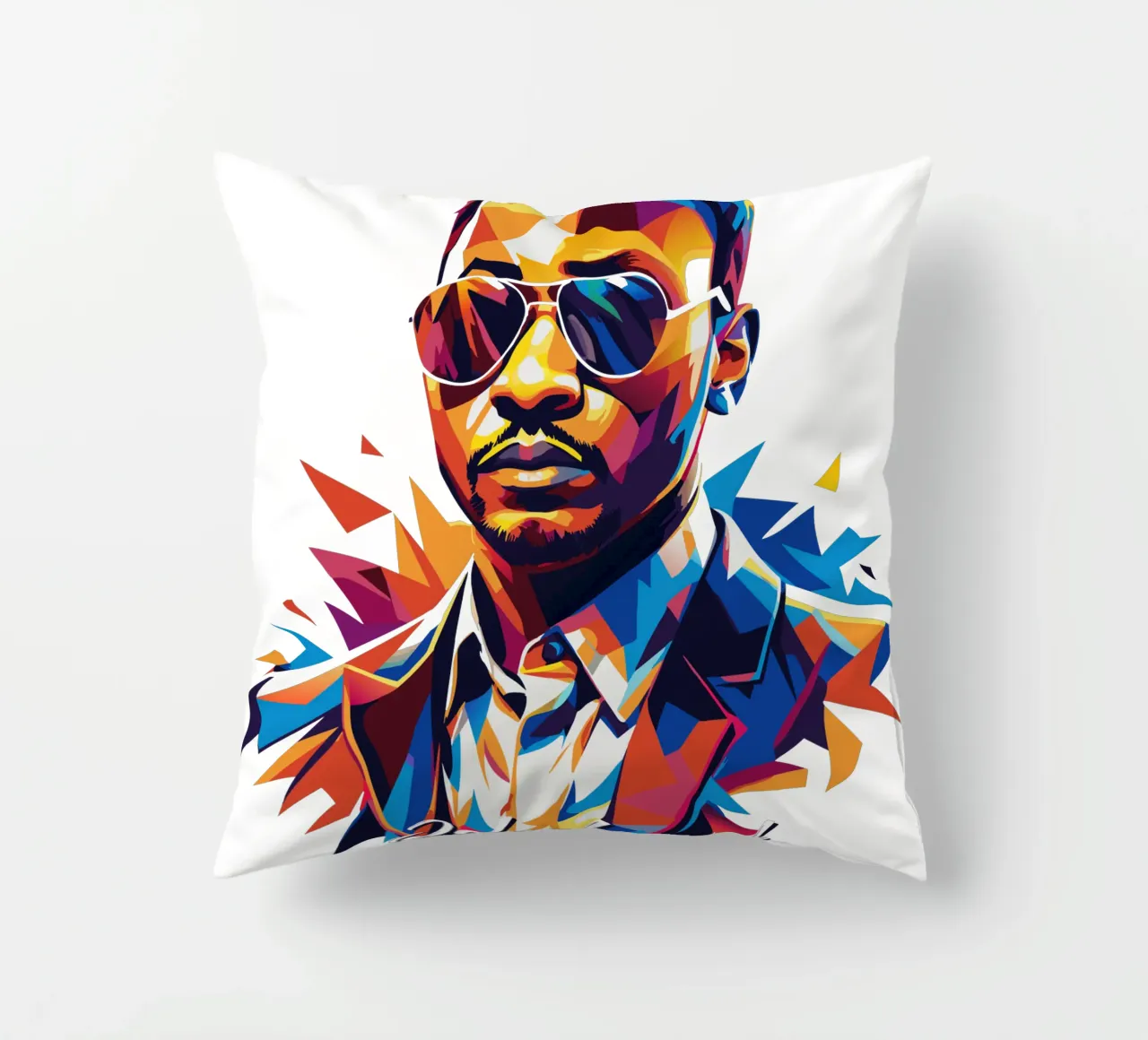 John Legend Portrait in WPAP Pop Art cuscino da vectorartnesia