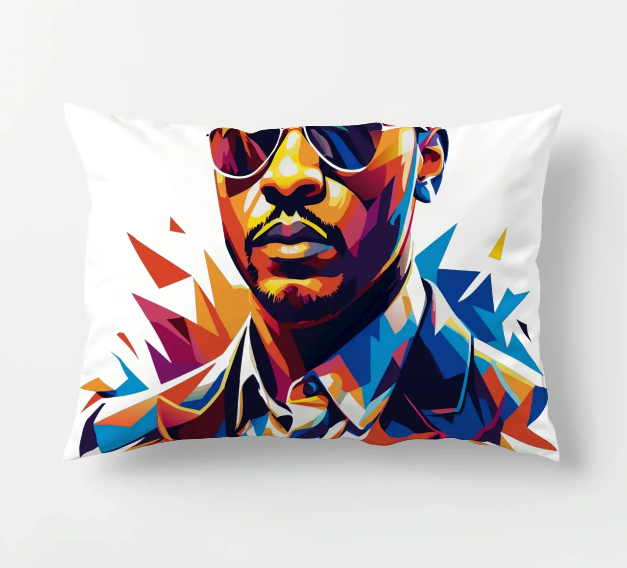 John Legend Portrait in WPAP Pop Art cuscino da vectorartnesia