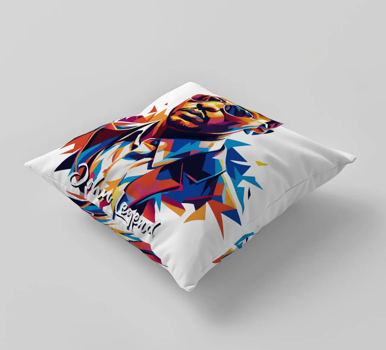 John Legend Portrait in WPAP Pop Art cuscino da vectorartnesia