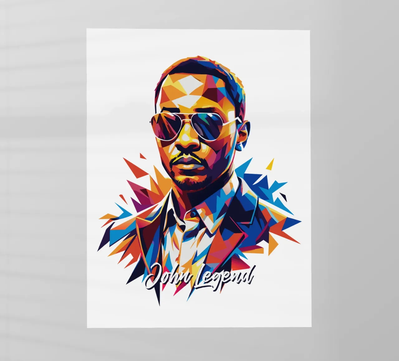 John Legend Portrait in WPAP Pop Art pellicola backlit da vectorartnesia