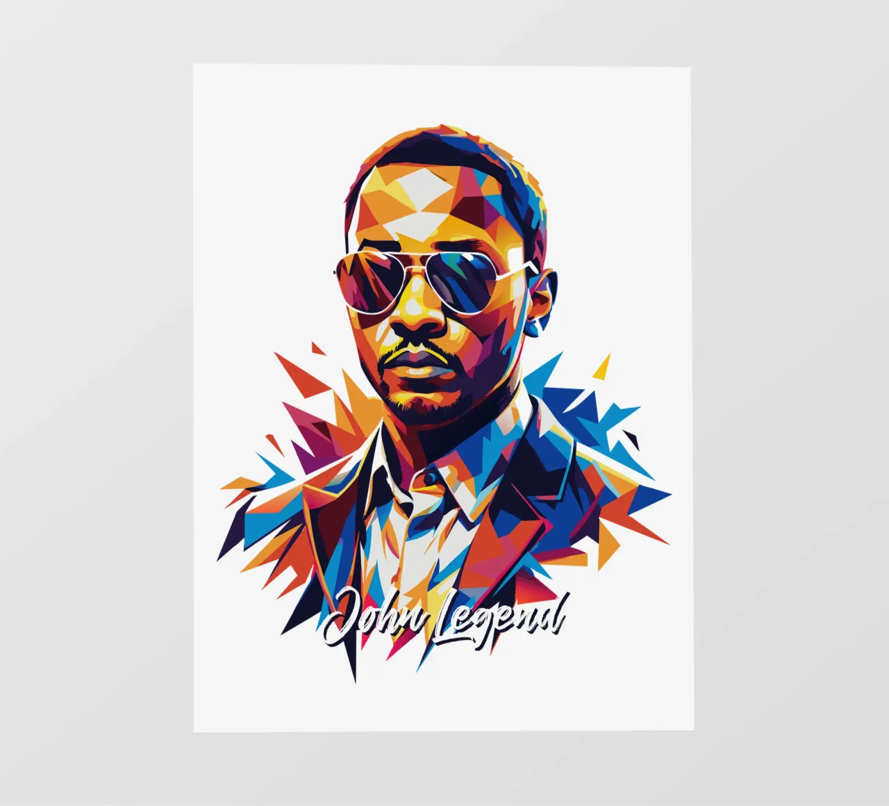 John Legend Portrait in WPAP Pop Art pellicola backlit da vectorartnesia
