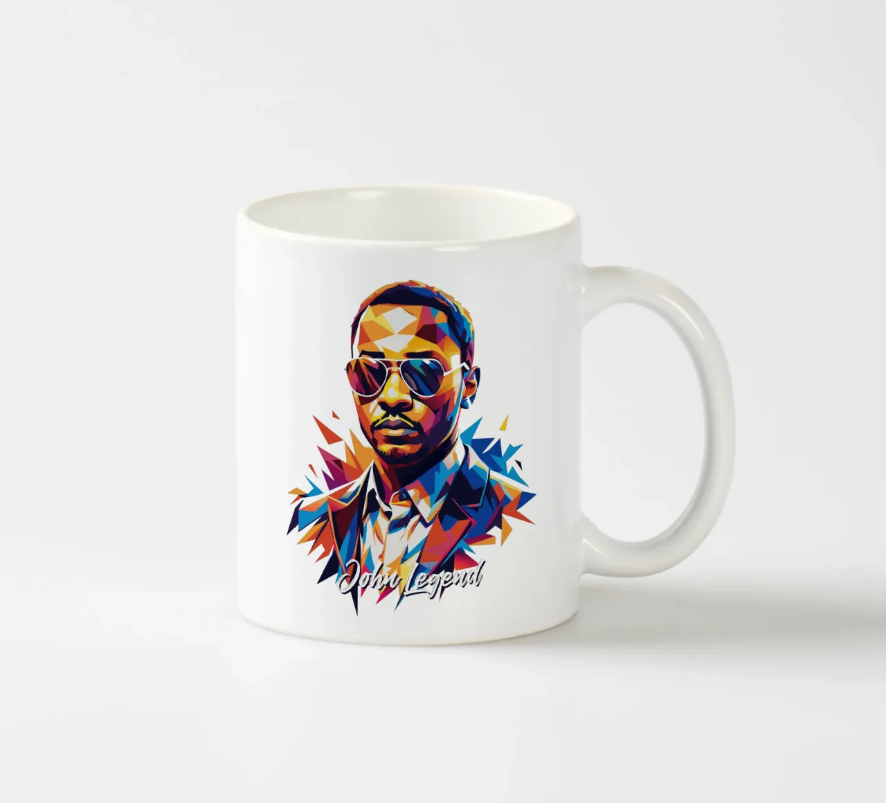John Legend Portrait in WPAP Pop Art tazza in ceramica da vectorartnesia