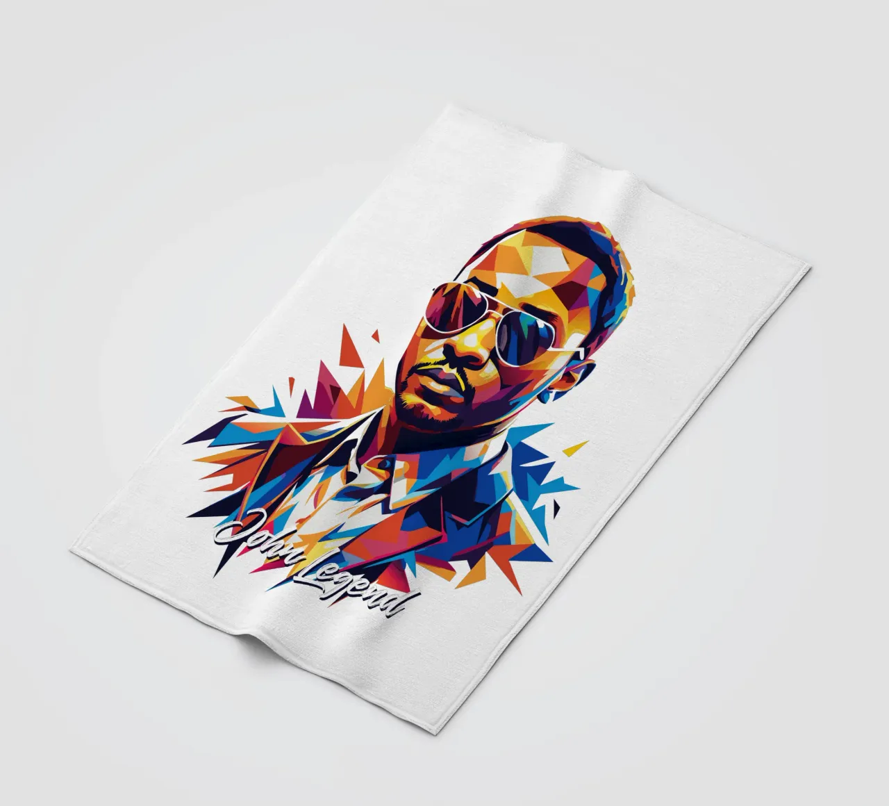 John Legend Portrait in WPAP Pop Art coperta in pile da vectorartnesia