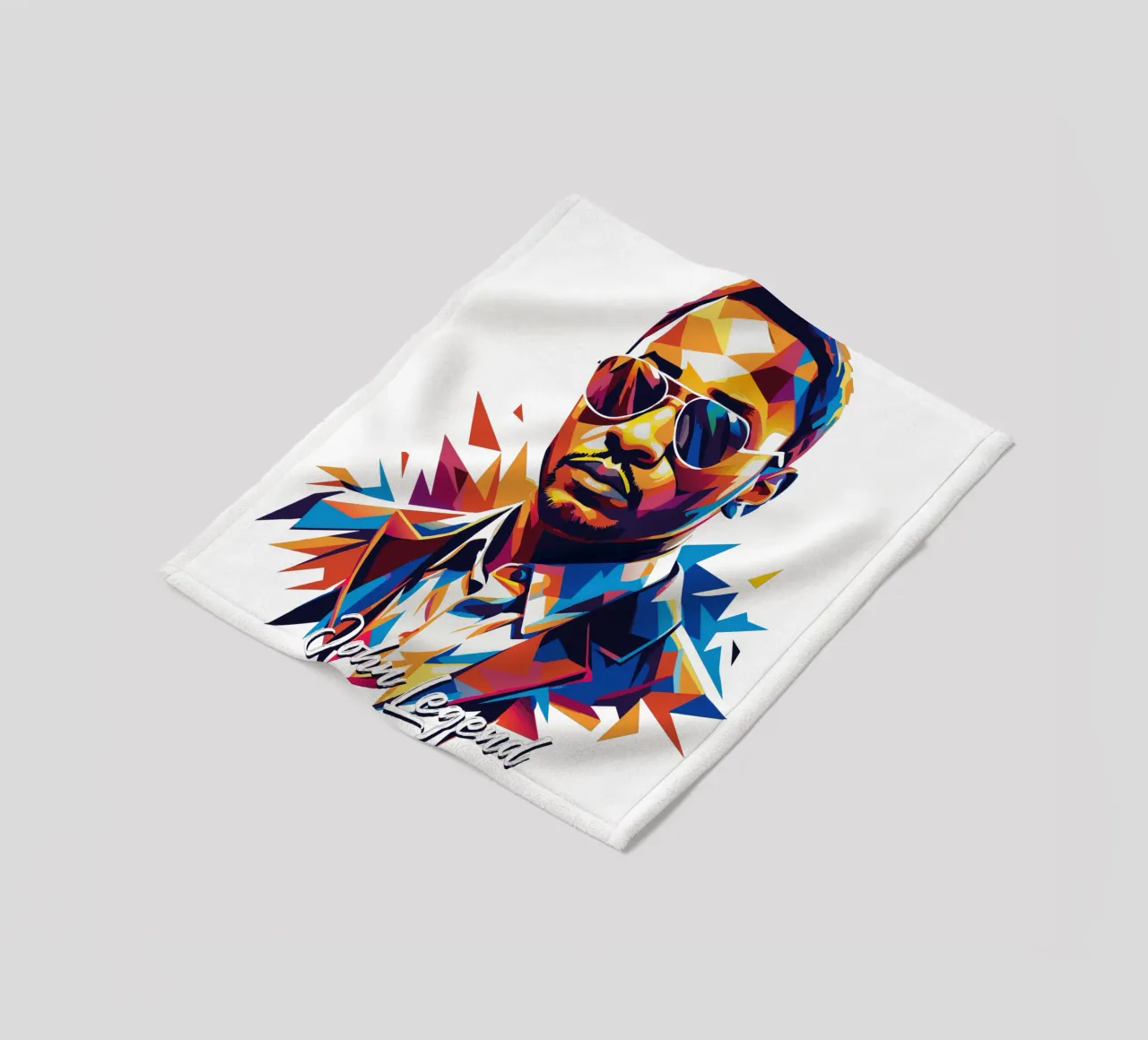 John Legend Portrait in WPAP Pop Art coperta in pile da vectorartnesia