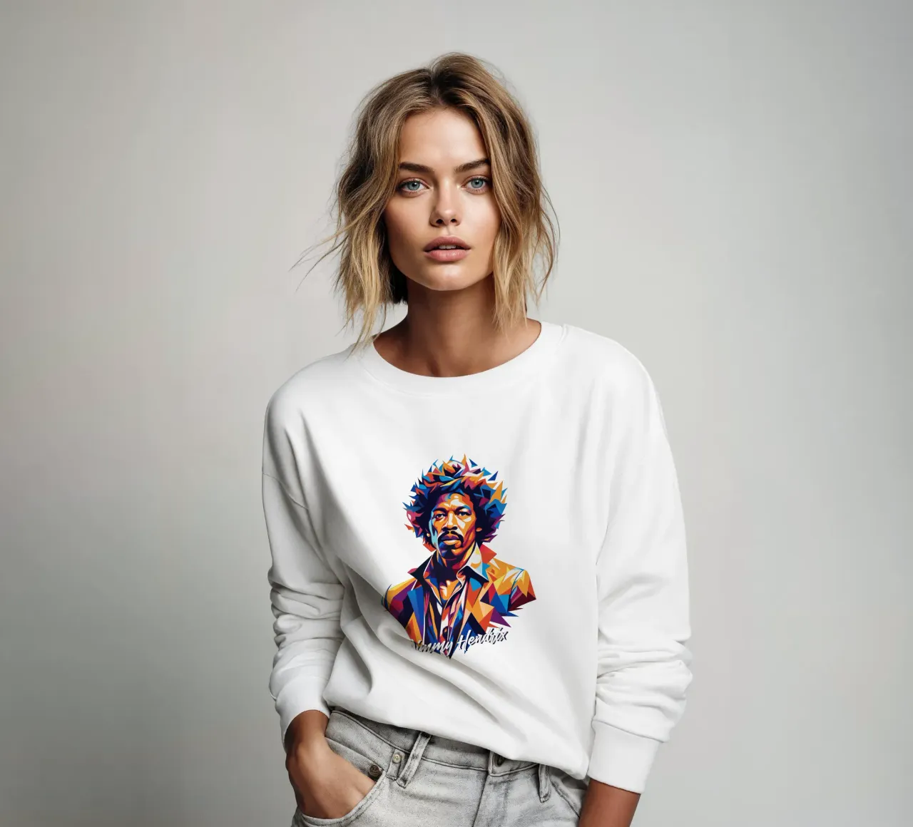 Ritratto di Jimmy Hendrix in WPAP Pop Art felpa da vectorartnesia