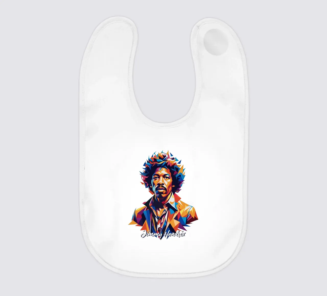Jimmy Hendrix Porträt in WPAP Pop Art Babylätzchen von vectorartnesia