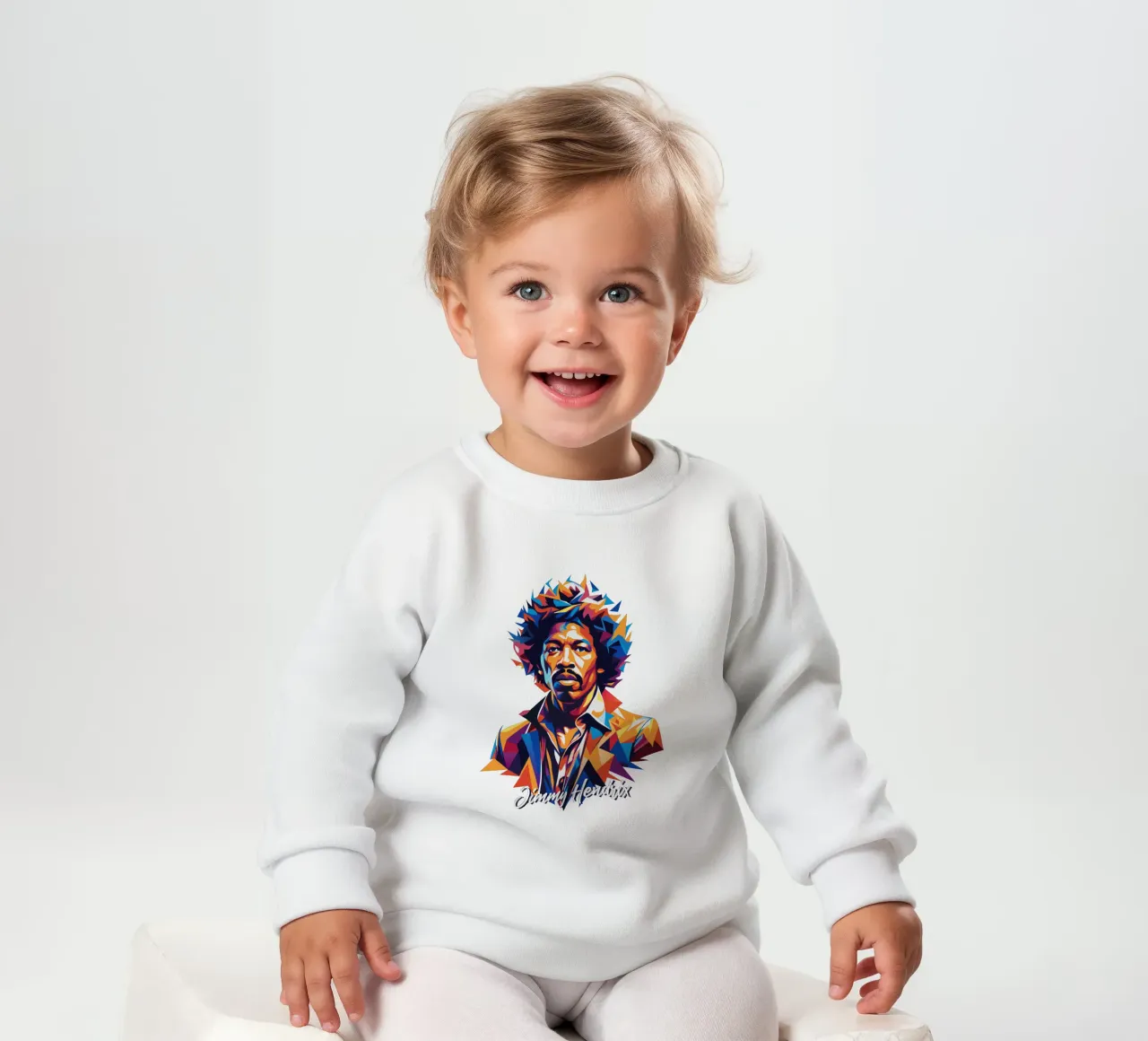 Ritratto di Jimmy Hendrix in WPAP Pop Art felpa neonato da vectorartnesia